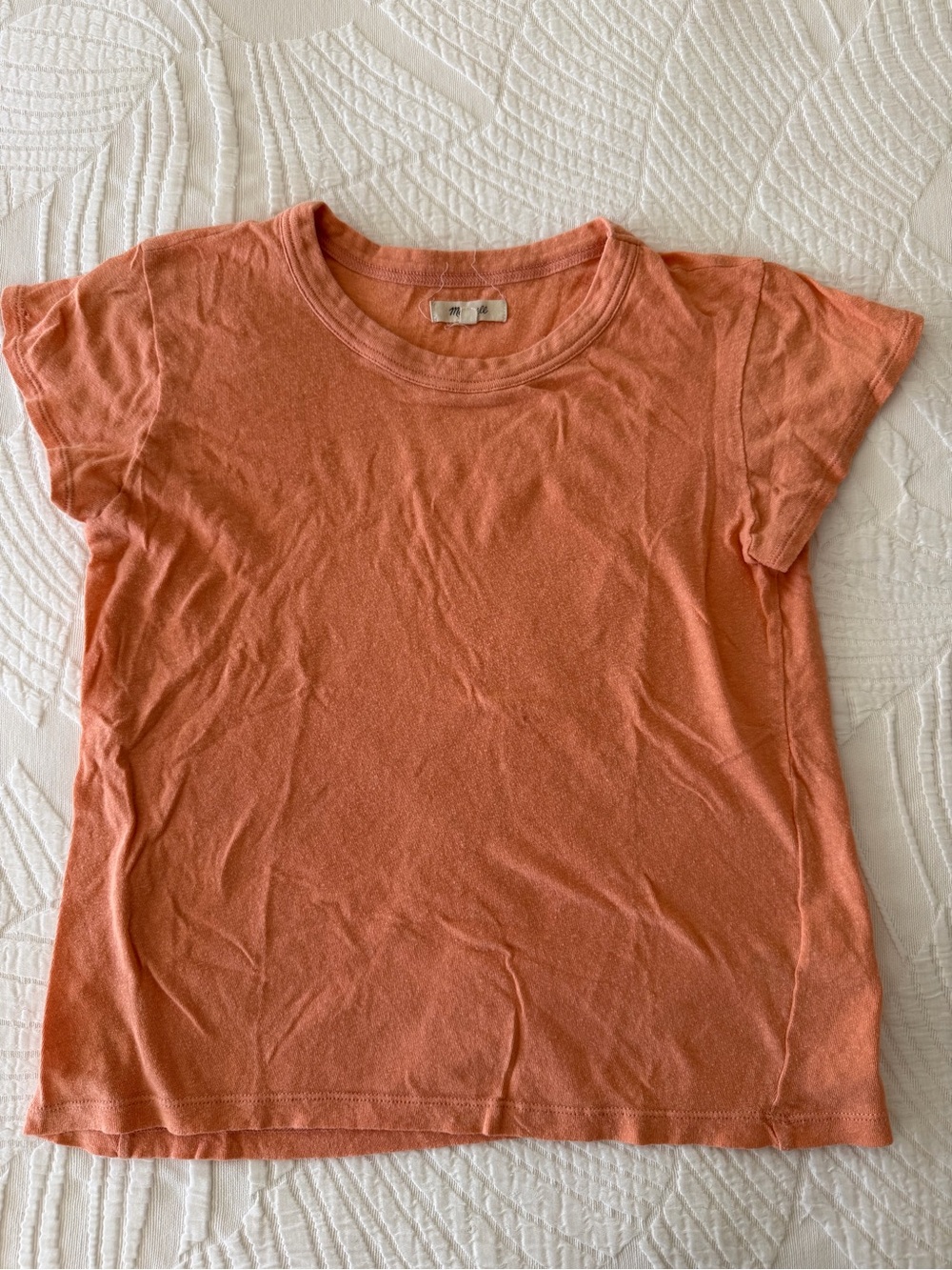 Madewell Heathered Coral Crewneck Tee